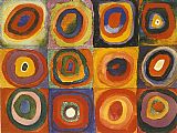 Wassily Kandinsky Famous Paintings - Squares with Concentric